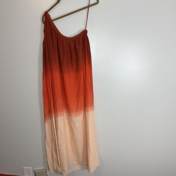 NWT Primark Maxi One Shoulder Dress Womens M Boho Beach 100% Cotton Oversized - Picture 9 of 13